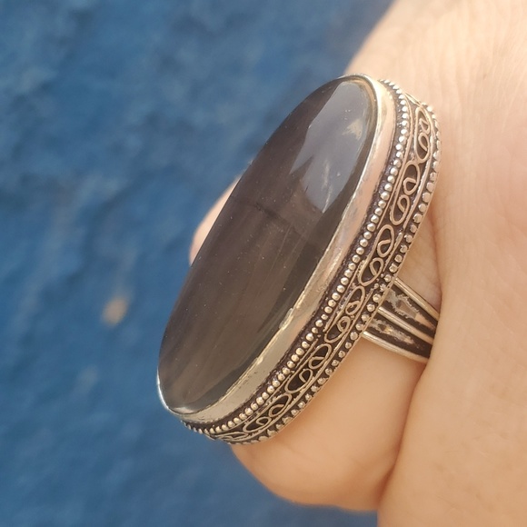 New Oversized Fluorite 925 Silver Ring. - Picture 7 of 12